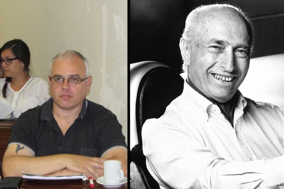 Leonel y su abuelo, Juan Manuel Fangio. 