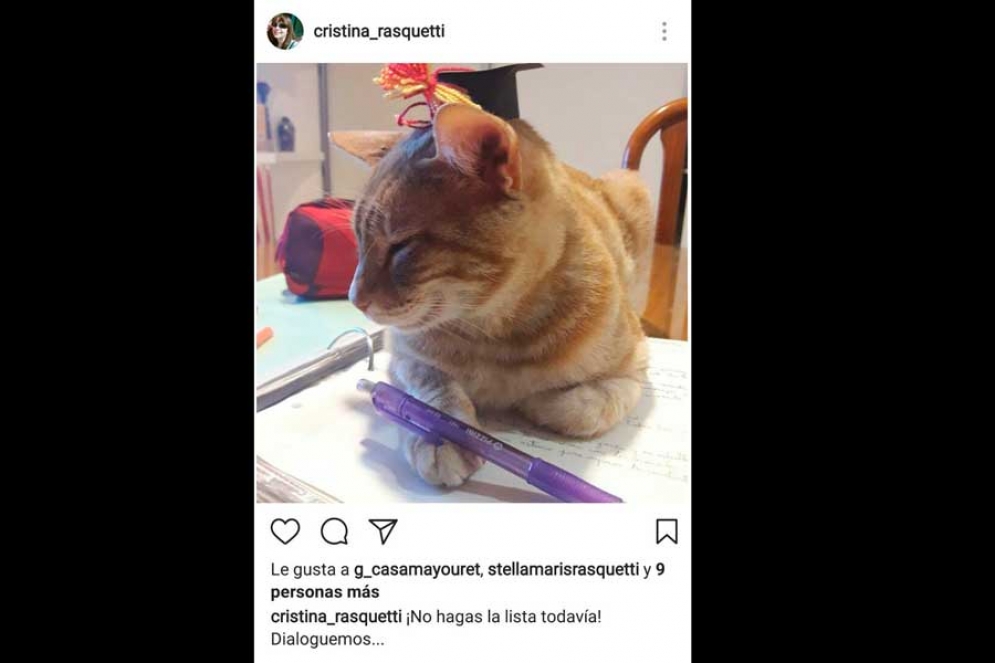 La imagen publicada en la red social Instagram de Cristina Rasquetti. 