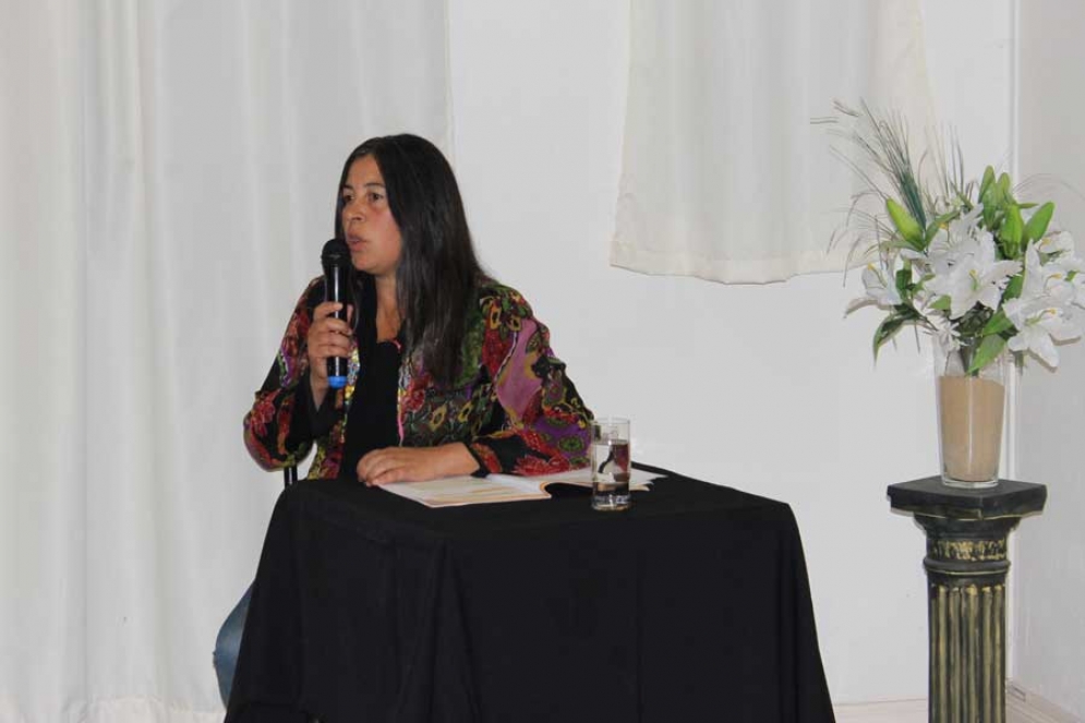 Silvia P&eacute;rez en el Concejo Deliberante utilizando la Banca Abierta para defender la sede del Fines en el Paraje La Noria. 