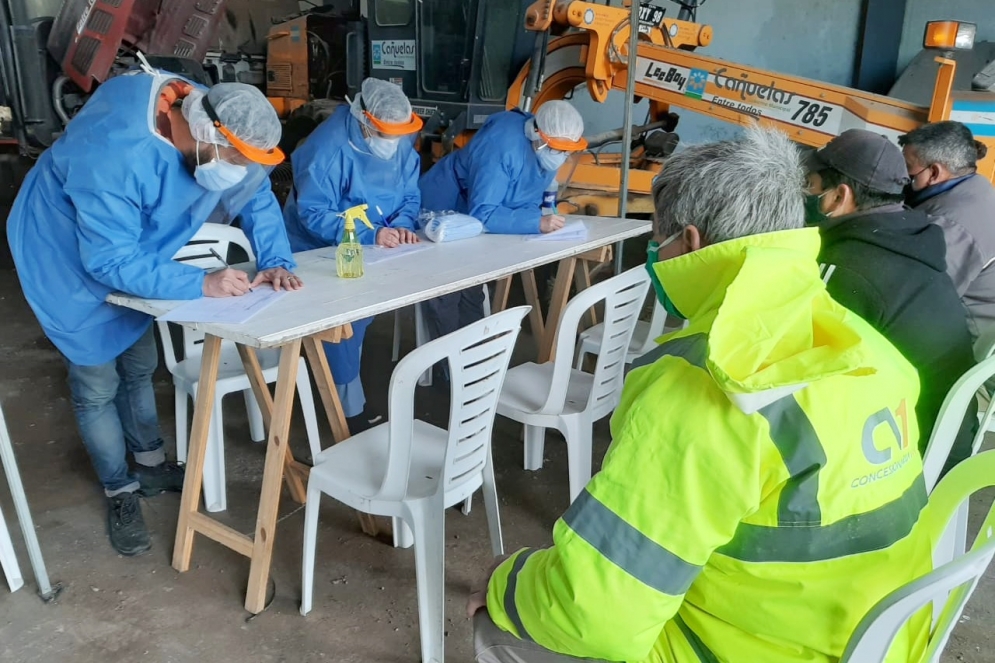 El DetectAR relevando al personal del Corral&oacute;n Municipal. 