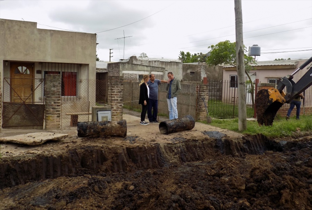 Arrieta y Fassi en la zona de la obra. 