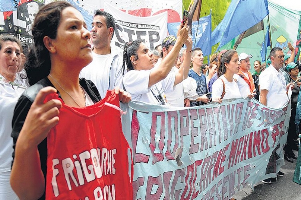Los trabajadores se movilizaron por CABA. 