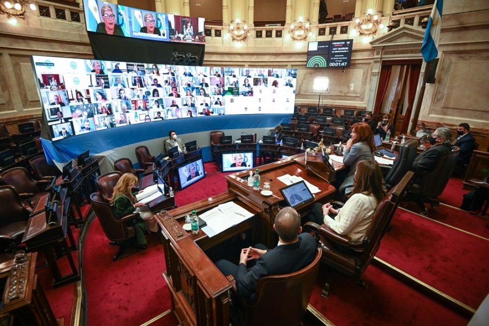 El senado tratando la Reforma Judicial. 