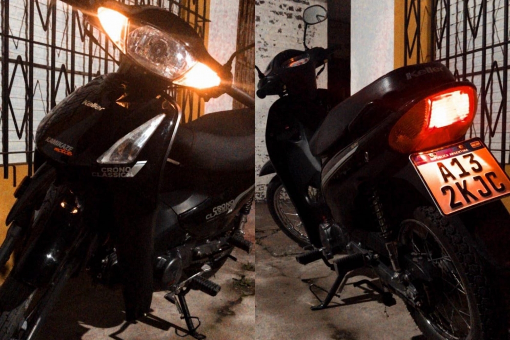 La moto Keller sustra&iacute;da.