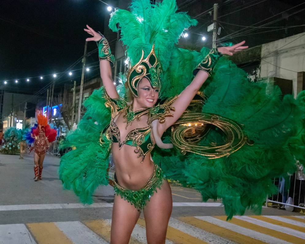 La comparsa entrerriana, ovacionada por el p&uacute;blico. 