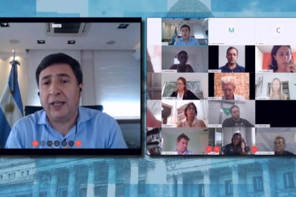 Arroyo con funcionarios de Desarrollo y referentes sociales, por teleconferencia.