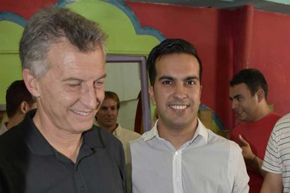 Campos junto al presidente de la Naci&oacute;n, Mauricio Macri.  