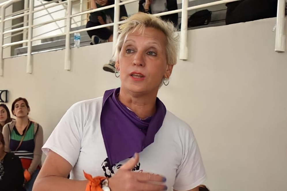 Gabriela Romanello en una de sus tantas exposiciones.