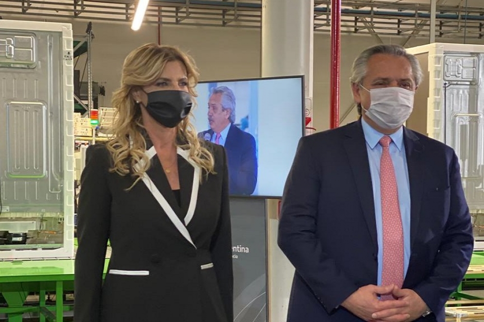 La intendenta Marisa Fassi y el presidente de la naci&oacute;n, Alberto Fern&aacute;ndez. 
