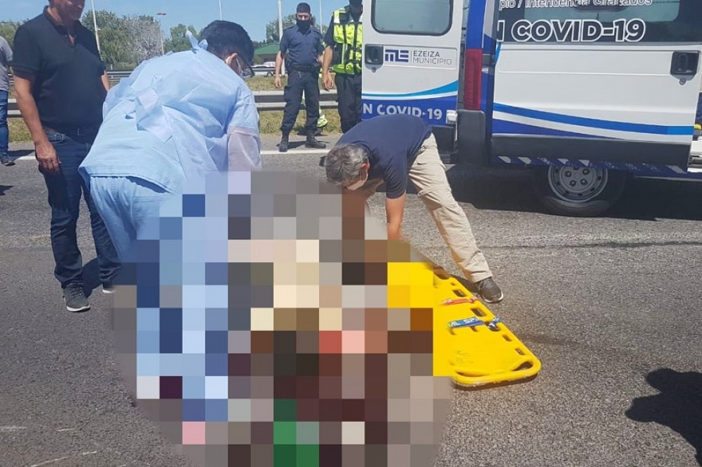 Muri&oacute; el motociclista accidentado en la Autopista Ezeiza-Ca&ntilde;uelas