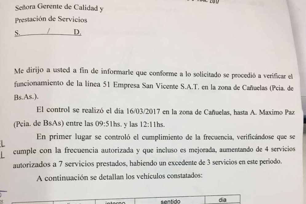 El expediente donde el gobierno nacional afirma que la L&iacute;nea 51 funciona de manera extraordinaria