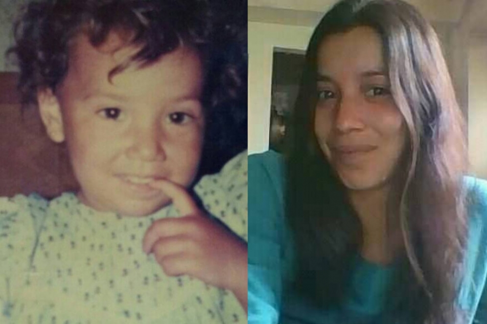 Agustina. Postales de beb&eacute; y actualmente.