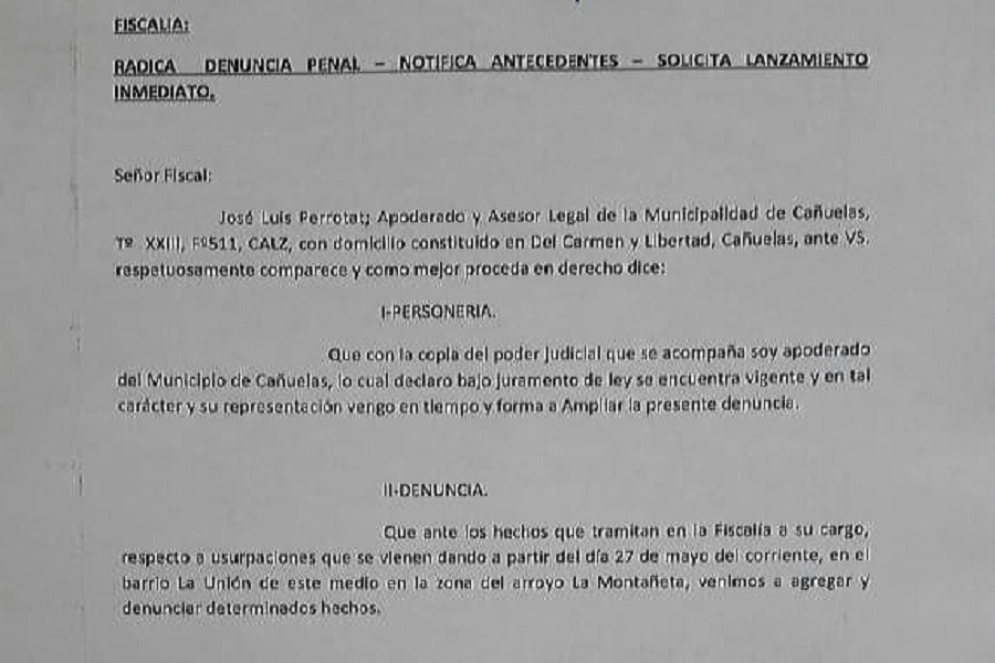 Fotos de la denuncia realizada por representantes del municipio. 