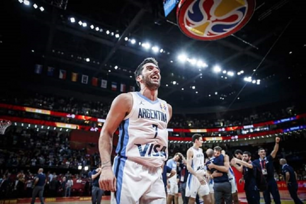La alegr&iacute;a de Facundo Campazzo, el base.
