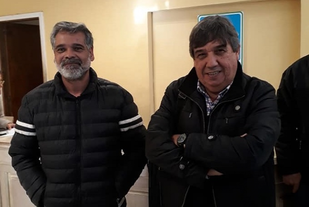 Daniel Su&aacute;rez y Rub&eacute;n "Cholo" Garc&iacute;a, Secretario General de FESIMUBO. 