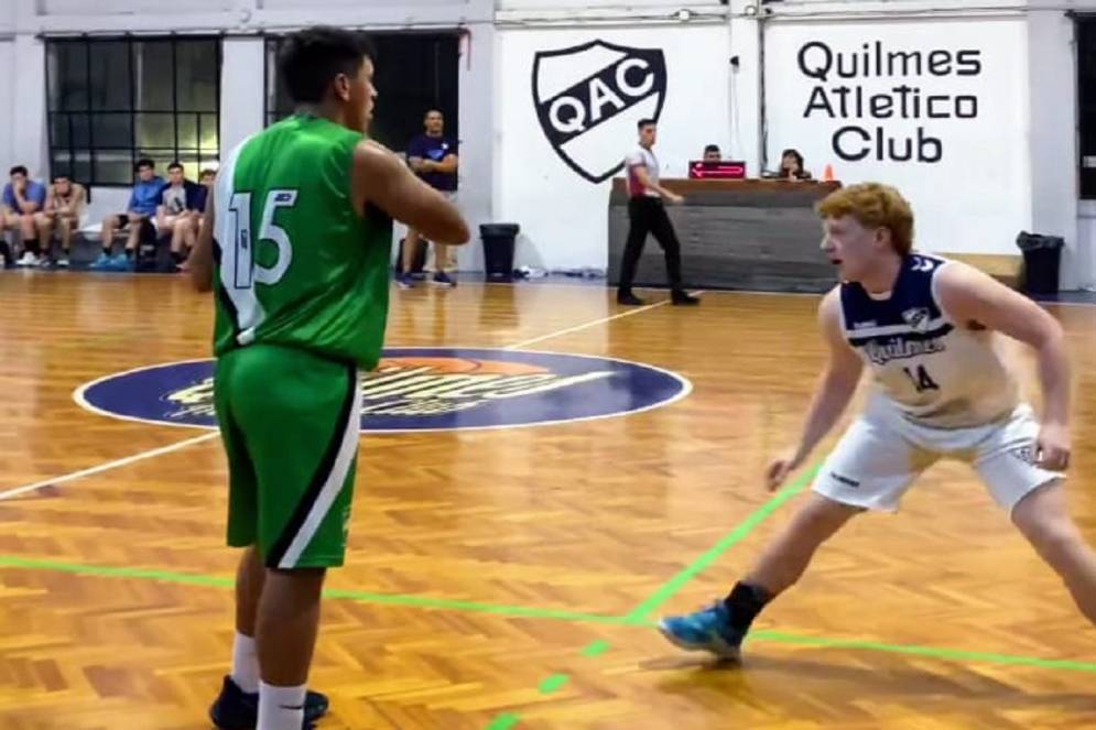 Al&aacute;n Canteros ante Quilmes. Foto archivo.