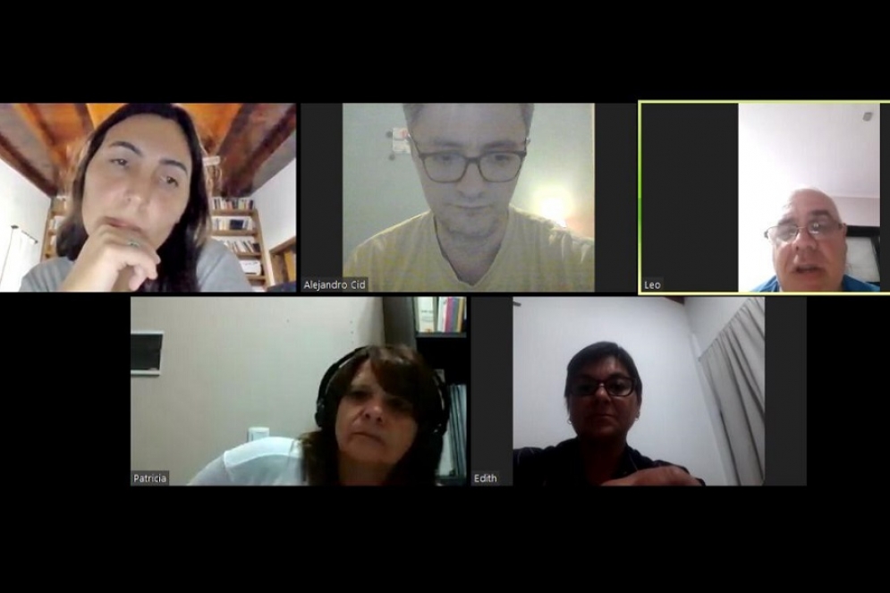 Los concejales reunidos en videoconferencia. 