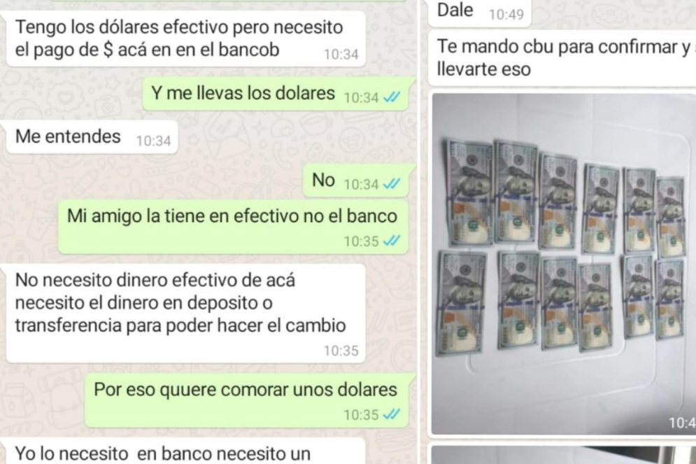 Captura de la charla entre el estafador y el cu&ntilde;ado de la v&iacute;ctima, ya sabiendo del intento de fraude.